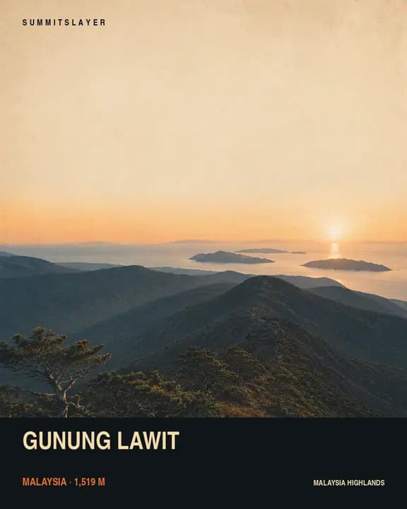 Mount Lawit T-shirt mockup