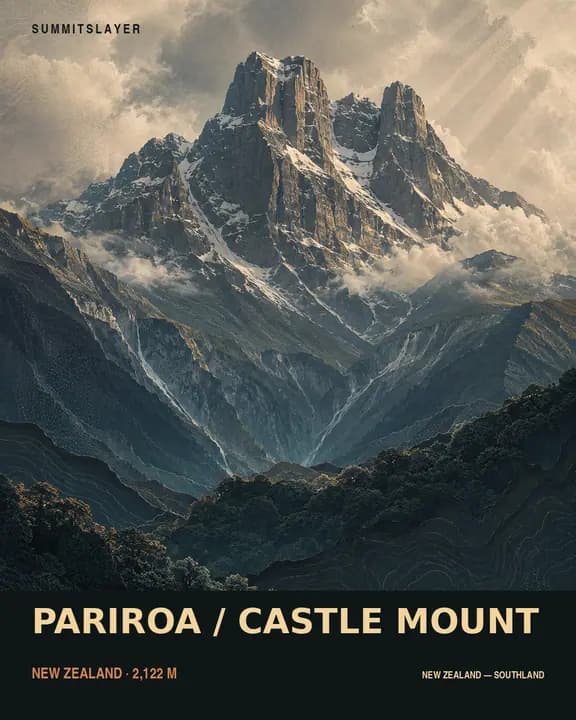 Pariroa / Castle Mount T-shirt mockup