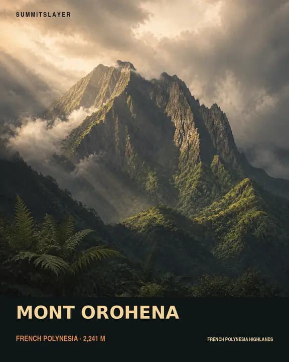 Mont Orohena T-shirt mockup