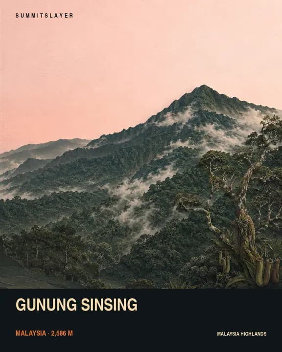 Gunung Sinsing T-shirt mockup