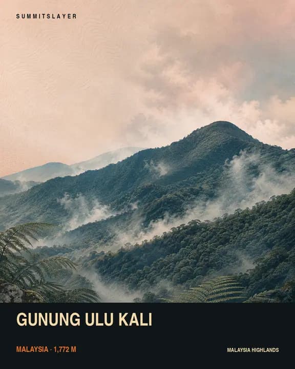 Gunung Ulu Kali T-shirt mockup