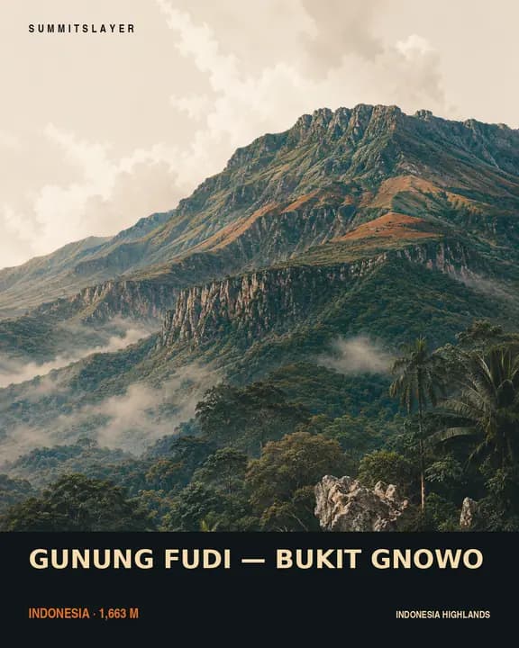 GUNUNG FUDI — BUKIT GNOWO T-shirt mockup