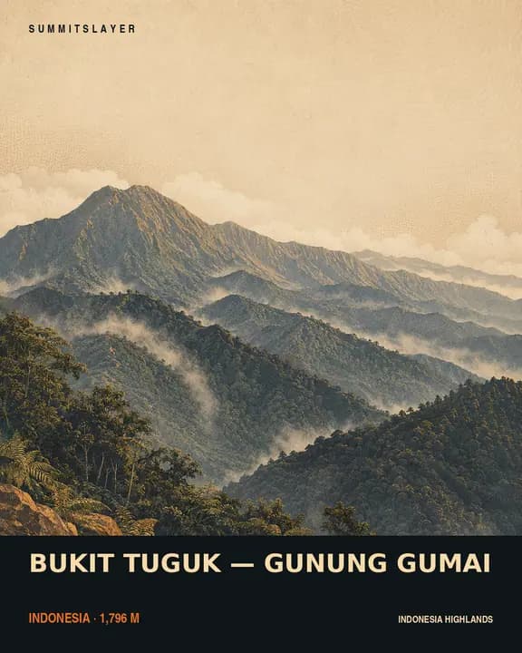 BUKIT TUGUK — GUNUNG GUMAI T-shirt mockup