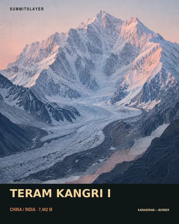 Teram Kangri Peak T-shirt mockup